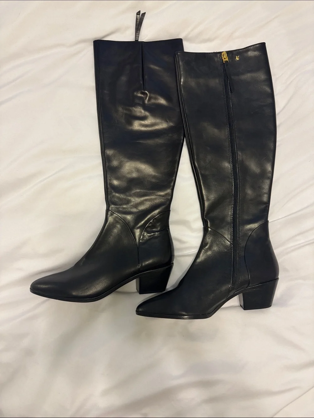 Vince Camuto Black Leather Over-the-Knee Boots